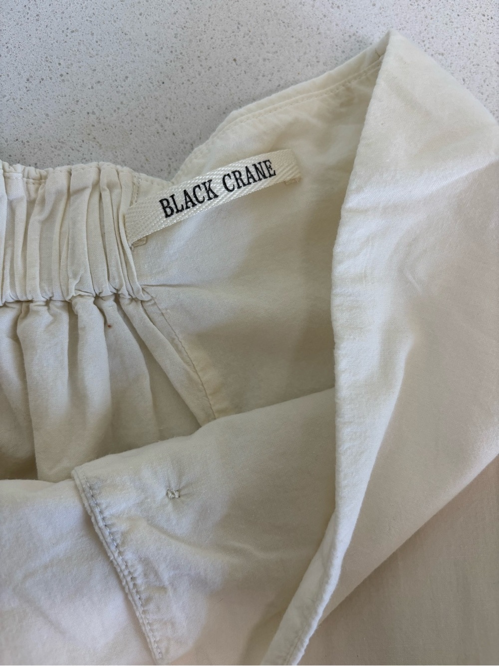 Black Crane Lantan Pleated Cotton Skirt Ivory Button Front Drop Waist Small - Picture 7 of 10